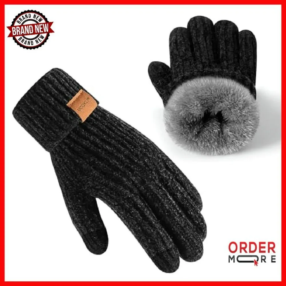 Women's Fleece Lined Touchscreen Winter Gloves - Chenille Warm